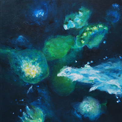 Plankton V, 2016, Acryl auf Leinwand, 60x50cm