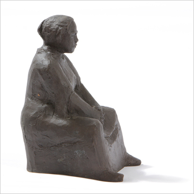 reposing peasant, bronze, 15x15x24cm (right side)