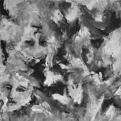Schwarz auf Weiss III, 2017, Acryl auf Leinwand, 70x70cm