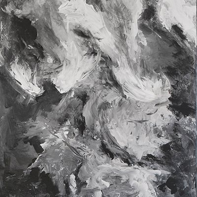 Schwarz auf Weiss VI, 2017, Acryl auf Leinwand, 150x50cm