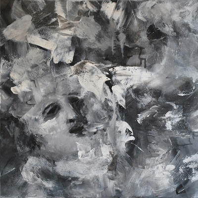 Schwarz auf Weiss IX, 2017, Acryl auf Leinwand, 60x70cm